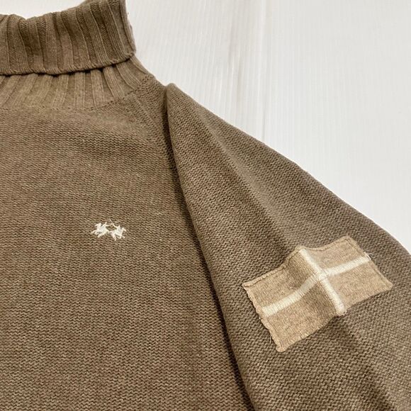 La Martina Wool Polo Turtleneck Sweater Brown No.2 Patch XL Preppy Equestrian - Picture 13 of 13